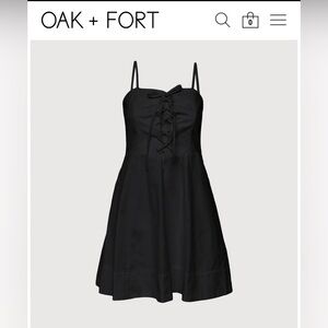 OAK + FORT Black Lace-Up bustier mini dress size 0